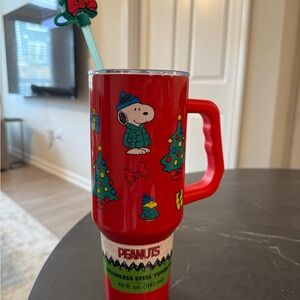 Peanuts Festive Red Tumbler with Straw